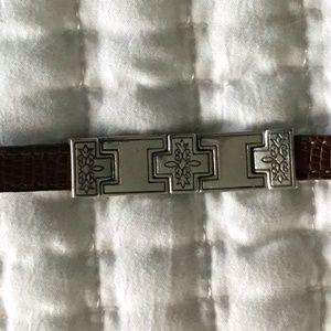 Brighton Belt Buckle Style Leather Bracelet